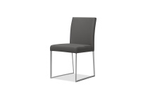Mobital DCH-TATE-SMOK-LE - TATE    Dining Chair  Dining Chair Smoke Grey  Leather Brushed Stainless steel Base