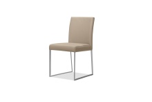 Mobital DCH-TATE-WHEA-LE - TATE      Dining Chair Wheat Leather Brushed Stainless steel Base