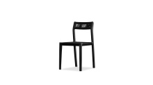 Mobital DCH-VENT-BLAC-SOOT - VENT      Dining Chair Black Soot  /Backrest and Seat In Black Loom in Solid Teak