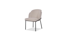 Mobital DCH-WALL-CHAM-PCBLA - WALLEN      Dining Chair Champagne Fabric Black Powder Coated Steel Base