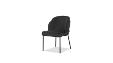 Mobital DCH-WALL-CRBL-PCBLA - WALLEN      Dining Chair Crow Black Fabric Black Powder Coated Steel Base