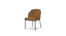 Mobital DCH-WALL-FENN-PCBLA - WALLEN      Dining Chair Fennelseed Fabric Black Powder Coated Steel Base