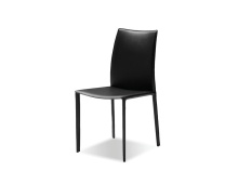 Mobital DCH-ZAKB-BLAC- - ZAK      Dining Chair Black Leather Leather Upholstered Steel Legs