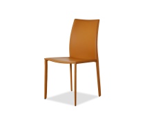 Mobital DCH-ZAKB-CARA- - ZAK      Dining Chair Caramel Leather Leather Upholstered Steel Legs