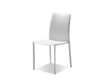 Mobital DCH-ZAKB-WHIT- - ZAK      Dining Chair White Leather Leather Upholstered Steel Legs