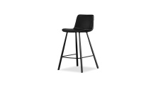 Mobital DCS-BILL-BLAC-PCBLA - BILLY      Counter Stool Pebbled Black Leatherette Black Powder Coated Steel Base