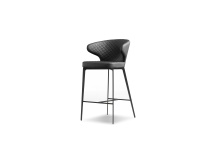 Mobital DCS-HUG9-JEBL- - HUG      Counter Stool Jet Black Leatherette Black Powder Coated Steel Base