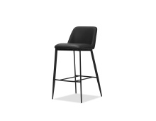 Mobital DCS-SEVI-BLAC-BLACK - SEVILLE      Counter Stool Black Leatherette Black Powder Coated Steel Base