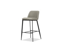 Mobital DCS-SEVI-TAUP-BLACK - SEVILLE      Counter Stool Taupe Leatherette Black Powder Coated Steel Base