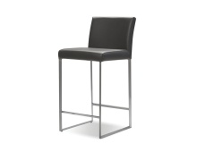 Mobital DCS-TATE-GREL- - TATE      Counter Stool Grey Leatherette Brushed Stainless Steel Frame