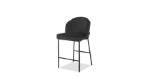 Mobital DCS-WALL-CRBL-PCBLA - WALLEN      Counter Stool  Crow Black Fabric Black Powder Coated Steel Base
