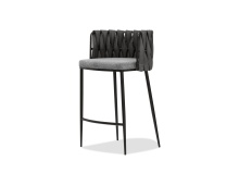 Mobital DCS-WEAV-SACO-PCBLA - WEAVER      Counter Stool Sauvage ult. Nubuck/concrete tweed Fabric Black Powder Coated Steel Base