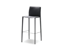 Mobital DCS-ZAKB-GREY- - ZAK      Counter Stool Grey Leather Leather  Upholstered Steel Legs