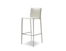 Mobital DCS-ZAKB-WHIT- - ZAK      Counter Stool White Leather Leather  Upholstered Steel Legs
