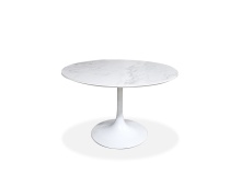 Mobital DTA-BAUX-WHIT-PCWHI - BAUX    Dining Table  Carrara White Ceramic Top,  White Powder Coated Steel Base