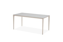 Mobital DTA-CAYM-TRAV-70PCT - CAYMAN 70"      Dining Table  Travertino Ceramic ,  Powder Coated Taupe Legs / Indoor-Outdoor