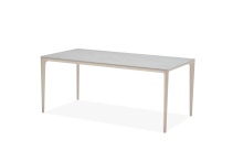 Mobital DTA-CAYM-TRAV-86PCT - CAYMAN 86"      Dining Table  Travertino Ceramic ,  Powder Coated Taupe Legs / Indoor-Outdoor
