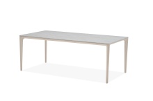 Mobital DTA-CAYM-TRAV-94PCT - CAYMAN 94"      Dining Table  Travertino Ceramic ,  Powder Coated Taupe Legs / Indoor-Outdoor