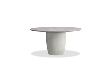 Mobital DTA-ERDE-GREY- - ERDEN    Round  Dining Table  Silver Grey Travertine  ,  Silver Taupe Micro Cement Base