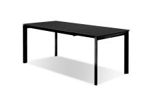 Mobital DTA-HOST-BLGL-PCBLA - HOST    Extension   Dining Table Smoke Glass Top Black Powder Coated Steel Legs