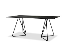 Mobital DTA-PAPI-SBLA-BLACK - PAPILLON      Dining Table  Shakespeare Black Sintered Stone ,  Black Powder Coated Steel Base