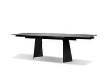 Mobital DTA-PRIS-GREY-PCBLA - PRISM    Double Extension  Dining Table  Industrial Grey Ceramic Top,  Black Powder Coated Steel Bas