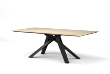Mobital DTA-SHIB-OAK9-PCBLA - SHIBUYA      Dining Table  White Oak Veneer,  Black Powder Coated Steel Base