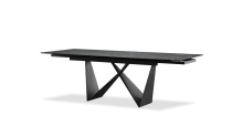 Mobital DTA-WEST-SLAT-PCBLA - WESTYN    Double Extension    Dining Table Slate Grey Ceramic Top Black Powder Coated Steel Base