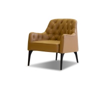 Mobital LAR-ELLI-CARA-BLACK - ELLINGTON      Lounge Chair Caramel Leather Solid Wood Black Legs