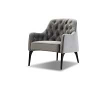 Mobital LAR-ELLI-GRAP-BLACK - ELLINGTON      Lounge Chair Graphite  Velvet Solid Wood Black Legs