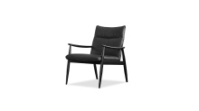 Mobital LAR-INGA-BLAC-BLACW - INGA      Lounge Chair Caviar Black Sauvage Leather Black Rubberwood Frame