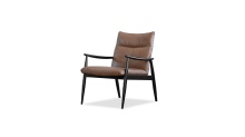 Mobital LAR-INGA-CABR-BLACW - INGA      Lounge Chair Cacao Brown Sauvage Leather Black Rubberwood Frame