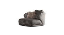 Mobital LAR-VOLT-MOBE-COBU - VOLTAIRE      Lounge Chair Mocha Bean with Cocoa Bunny Square Pillows Fabric