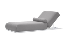 Mobital LCH-BOND-HEAT- - BONDI    Lounger Chair Heather Grey Sunbrella Fabric White Aluminum Frame