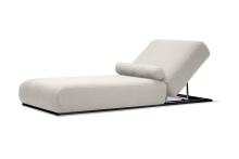 Mobital LCH-BOND-WAIV- - BONDI    Lounger Chair Warm Ivory Sunbrella Fabric Black Aluminum Frame