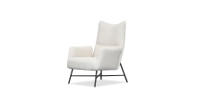 Mobital LCH-CARA-BONE-PCBLA - CARAWAY      Lounge chair Bone Fabric Black Powder Coated Steel Base