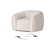 Mobital LCH-DUFF-TEDD-SW - DUFFY    Swivel  Lounge Chair Teddy Cream Fabric