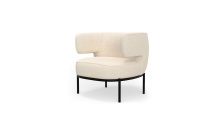 Mobital LCH-FINN-CRBO-PCBLA - FINN      Lounge Chair Cream Boucle Fabric Black Powder Coated Steel Base