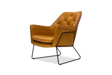 Mobital LCH-JASM-WHIS-PCBLA - JASMINE      Lounge Chair Vintage Whiskey  Leather Black Powder Coated Legs