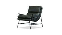Mobital LCH-MEIE-MOGR-CHIR - MEIER      Lounge Chair Moss Green  Leather Charcoal Iron Powder Coated Legs