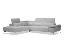 Mobital LSF-CAME-SILV-PCBL2 - CAMELLO     LSF Chaise   Sectional Silver  Full Top Grain Semi-Analine Leather  With adjustable head