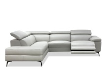 Mobital LSF-CAME-SILV-PCBRE - CAMELLO    LSF Chaise   Sectional Silver  Full Top Grain Semi-Analine Leather  With Electric Recline