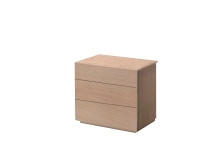 Mobital NI3-VEX9-WOAK- - VEX    Night Table 3-Drawer White Oak Veneer / Soft Close Drawers