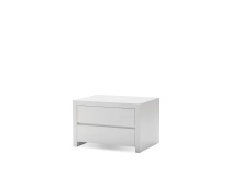 Mobital NIG-BLAN-WHIT- - BLANCHE    Night Table 2-Drawer White High Gloss / Soft Closing Drawers
