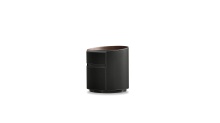 Mobital NIG-MERC-BLAC-LEAT - MERC    Round Side Table  Black Leather