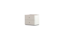 Mobital NIG-SUMU-CREA-LEAT - SUMU    2-Drawer Side Table  Cream Leather
