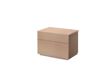 Mobital NIG-VEX9-WOAK- - VEX    Night Table 2-Drawer White Oak Veneer / Soft Close Drawers