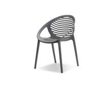 Mobital OAR-GRAV-GREY- - GRAVELY    Stackable  Dining Chair Grey Polypropelene
