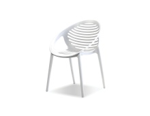 Mobital OAR-GRAV-WHIT- - GRAVELY    Stackable  Dining Chair White Polypropelene
