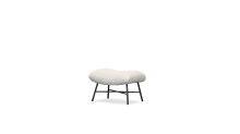 Mobital OST-CARA-BONE-PCBLA - CARAWAY      Ottoman Bone Fabric Black Powder Coated Steel Base